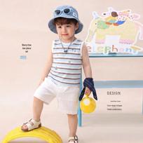 LUSON Baby Boy Summer Sleeveless Vest & Shorts Set 110