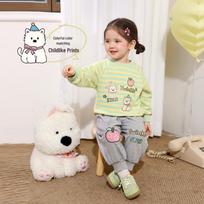 LUSON Baby Girl Cartoon Print Sweatshirt & Pants Set 100 šviesiai rausvos spalvos