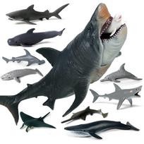 BACALYSO Megalodono ir Jūrų Gyvūnų Figūrėlių Rinkinys 11 Vienetų PVC 27cm balta