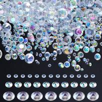 2000pcs/Bag Mixed Sizes Round Arylic Pointed Bottom Red Gemstone 0.3mm-10mm Small Zircon Bare Stone DIY Jewelry gray