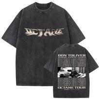 Vintažiniai skalbti 100% medvilniniai marškinėliai Raperis Don Toliver Octane Tour 2026 Grafiniai marškinėliai Vyriški Hip Hop Oversize marškinėliai Streetwear S įvairiaspalvis