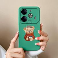 Liquid Silicone For Tecno Pova 6 Pro Case Phone Cover Cute Panda Pattern Shockproof Fashion Bumper For Tecno Pova6 5G Funda Capa Tecno Pova 6 5G