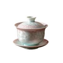 Crystal glaze kiln change Sancai cover bowl handmade ceramic large tea bowl teacup high-end Kung Fu tea set tea bowl <200ml