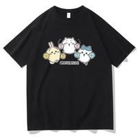 Mieli Chiikawa marškinėliai Unisex/Moteriški Harajuku Juokingi grafiniai marškinėliai Unisex japonų anime Estetiniai negabaričiai smėlio medvilniniai marškinėliai Korėja 2XL