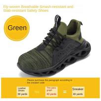 Protective Shoes Men, Fashion Sports Flying Woven Labor Insurance Shoes, Steel Bag Head Work Shoes 37