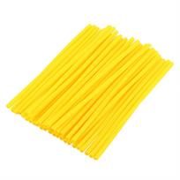 36pcs Wheel Spoke Protector Motocross Rims Skins Off Road Motorcycle Guard Wraps Kit Yellow geltona