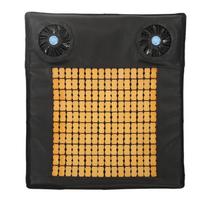 Ventilated Seat Cushion 5V 2 USB Fans Adjustable Detachable Cooling Seat Cushion for Car Office beige