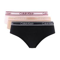 Calvin Klein Jacquard Logo Hipster Briefs 3-Pack Women underwear Multicolor QP2415O-BQW M beige