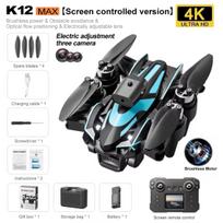 K12 Max RC Drone 8K HD Camera Brushless Motor 360° Obstacle Avoidance ESC Aerial Photography With LCD Screen Foldable Quadcopter Dron RC Toys 4K 1B mėlyna