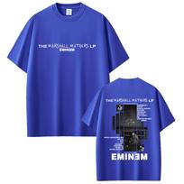 Rapper Eminem 2000 Album Graphic T-shirt Men Women Clothing Hip Hop Fashion Oversized T-shirts Men's  Vintage Tee Shirt S mėlyna