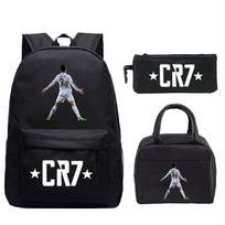 Cristiano Ronaldo Peripheral Cr7 Printing Children'S Backpack Star Printing Student Schoolbag Meal Bag Pencil Bag Three-Piece Set No specifications