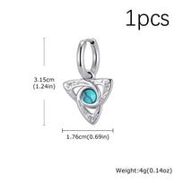 Vnox Black Onyx Turquoise Stone Celtic Knot Hoop Earrings for Men Women, Stainless Steel Waterproof Rock Vintage Jewelry Gift