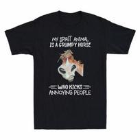 My Spirit Animal Is A Grumpy Horse Who Kicks Annoying People Funny Men T-shirt XXL