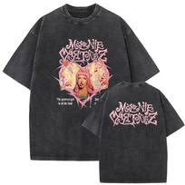 Vintage Washed Melanie Martinez Heads Album 2026 Fans T Shirts Men Women Clothing Fashion High Quality Oversized Cotton T-shirt S įvairiaspalvis