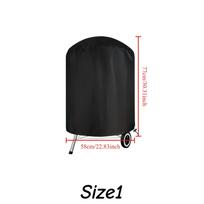 Atsparus vandeniui sunkus BBQ grotelių uždangalas Lauko apvalios kepsninės anglies grotelės Apsauginis uždangalas diameter 58cmx H 77cm juoda