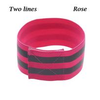 Reflector Wristband Sport Tape Bike Safety Alert Warning Armband Cycling Reflective Strips rose two lines