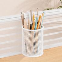 Wall Mounted Metal Hanging Basket Space Saving Bedside Storage Bin Bedroom Hanging Shelf  Office White Round