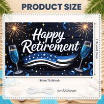 Retirement Gathering Backdrop Champagne Glass Decor Retirement Farewell Banner Retirement Memorial Display Festive