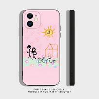 Cartoon Stickman Matchman Phone Case For iPhone 17,16,15,14,13,12,11,X,XR,XS,Plus,Mini,Pro,Max Soft black Shockproof Cover iPhone14