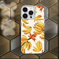 Vintage Banana Leaf Flower Luxury Phone Case For iPhone 17,16,15,14,13,12,11,Mini,Pro,E,MAX White Candy Matte Shockproof Cover iPhone12promax