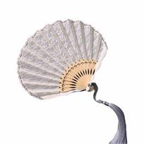 Multicolor Lace Folding Fan Flower Pattern Cosplay Supplies Decorative Fan Shell-Shaped Dance Props Hand Fold Fan balta
