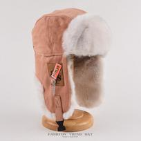 Wholesale Winter Outdoor Luxury Unisex Plush  Hat Thick Waterproof Windproof Warm Trapper Hat Thermal Earflap Ski Hat Khaki