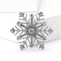 Fashion Luxury Rhinestone Snowflake Brooches For Women Clothing Coat Jewelry Accessories Gifts