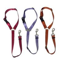 Eco-Friendly Luxury Hands-Free Dog Leash Waist Belt Dual Handles Adjustable Bungee Pet Lead Running Hiking Training Small Breeds (Red,width 2.5cm length40-70cm)