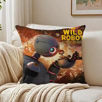 Adventure Movie The W-Wild R-Robots Cushion Cover Linen Pillowcase Soft For Sofa Bed Home Room Decor Peach skin 18*18(CM)-1Pcs