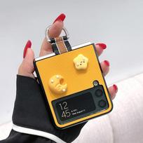Cute 3d Star Moon Luxury Pu Leather Phone Case For Samsung Galaxy Z Flip 3 5g Hard Cover For Samsung Z Flip 3