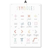 Prancūzijos švietimo simbolis Mėnuo Diena Laikas Spalva Sienos meno spaudinys Drobės tapyba Nordic plakatas Sienos paveikslai Kūdikio klasės dekoras A4 21X30cm No Framed