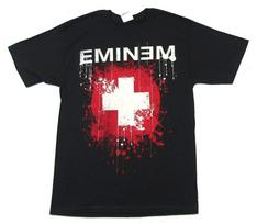 Eminem White Cross Splatter Image Juodi Unisex marškinėliai Prekės S