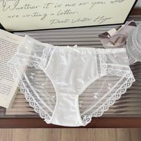 Women's Underwear Satin Sexy Briefs Pure Cotton Crotch Breathable Comfortable Seamless Thin Design Pure Desire Triangle Panties M balta