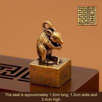 Vintažinis žalvaris Kinijos Zodiako antspaudas Ornamentai Dekoracijos Figūrėlės Miniatiūros Namų dekoro Priedai Amatai Suvenyrai ir dovanos rabbit