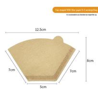 Originalus medienos plaušienos V60 kavos filtravimo popierius 1–4 puodeliams – rankų darbo lašinamas kūgio filtras fan-shaped small size 40 sheets natūrali