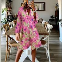 Per dydžio suknelė moterims Drabužiai Vasara Didelio dydžio Boho Paplūdimio Gėlių Mini suknelė Didelio dydžio Moteriška Laisvalaikio Ilgas sijonas Vestid XS žalia