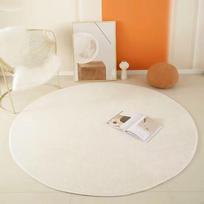 Solid Color Circular Carpet Ins Style Bedside Blanket for Home Bedroom Thickened Plush Girl's Room Floor Mat Swivel Chair Mat 60*60cm