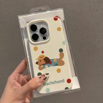 Polka Dot Taksas Šuo Tinka Apple 16PROMAX Mobiliojo Telefono Dėklas IPhone 14 Animacinis 15 Lyčio Raštas 13 Minkštas Apvalkalas 12 Apple 16promax