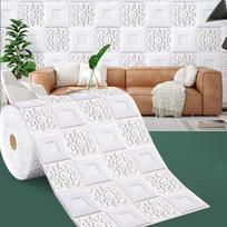 70cmx1m/2m/3m/5m/10m Vandeniui atsparus 3D stereo sienų lipdukas Lubos Miegamasis Svetainė Lipnus Fono Dekoravimo Tapetai 1pcs 70cmx1m balta