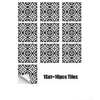 Europos Retro PVC Imitacijos Plytelių Lipdukas Savilipus Grindų Lipdukas Atsparus Dėvėjimuisi ir Neslystantis Svetainės Miegamojo Dekoratyvinis Plytelių Lipdukas 10cm*10cm*10pcs