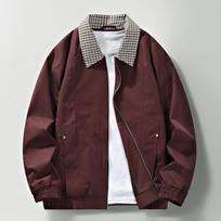 New American Light Luxury Jacket for Men's Contrasting Color Plaid Lapel Casual Jacket for Men M