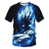 3D T-shirt Summer Short Sleeve O-Neck Goku Vegeta Men's Casual Tee S