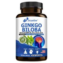 Ginkgo biloba leaves, centella asiatica, vitamin B6, vitamin B12, Herbal Supplements 120 Capsules