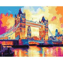 CHENISTORY Acrylic Paint Frame Diy Painting By Numbers Kits London Bridge Picture Handpainted On Canvas For Home Decors Artwork 20x30cm no frame