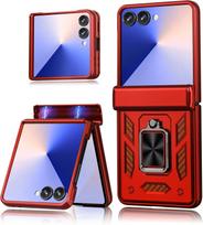 Heavy Duty 360 Rotate Ring Holder Case for Samsung Galaxy Z Flip 7 FE 6 5 Flip7 Magnetic Hinge Protect PC TPU Anti-knock Cover Galaxy Z Flip5 blue