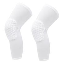 2PCS Knee Brace Unisex Lengthened Honeycomb Anti Collision Compression Knee Sleeve for Basketball White L  For balta