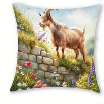 1/4pcs Rustic Farm Goat Themed Throw Pillow Covers Watercolor Countryside Farmhouse Decorative Cushion Cases 45x45cm-1pcs