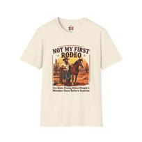 Funny Cowboy Shirt Not My First Rodeo Western Rancher Country T-Shirt L