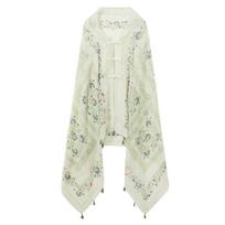 Sancai New Chinese Floral Disc Buckle Shawl One Size