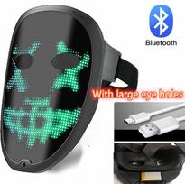 Bluetooth RGB Light Up LED Mask Diy Picture Animation Text Halloween Christmas Carnival Costume Party Game Child Masks Deco GIFT